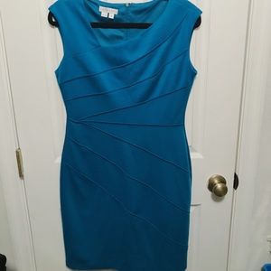 London Times Teal Sleeveless Dress Size 8